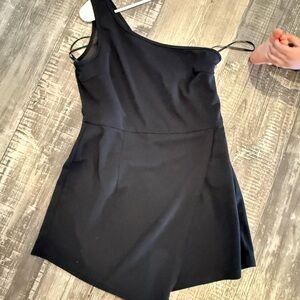 SHEIN Black One-Shoulder Mini Dress